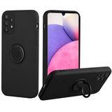 For Samsung Galaxy A33 5G Slim Silicone Soft Rubber Hybrid with Ultra-Thick Ring Magnetic Stand Holder Car Mount Supported Hard  Phone Case Cover