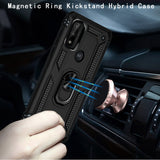 For Motorola Moto G Power 2022 Hybrid Durable 360 Degree Rotatable Ring Stand Holder Kickstand Fit Magnetic Car Mount  Phone Case Cover