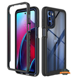 For Motorola Moto G 5G 2022 Frame Armor Slim Hybrid Double Layer Hard PC + TPU Transparent Back Rugged Shockproof  Phone Case Cover