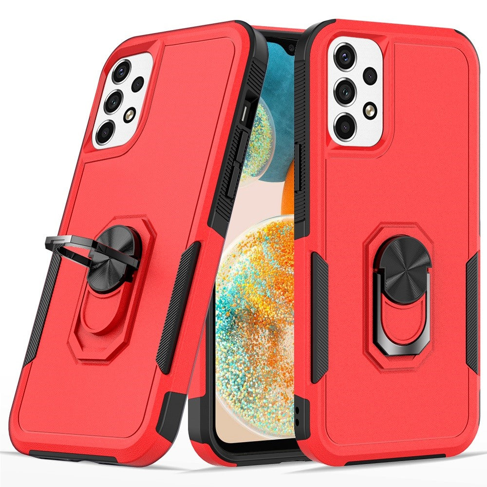 For Samsung Galaxy A23 5G Hybrid Rugged Hard Drop-Proof 3 Layer Protection Military Grade Armor with Metal Ring Stand  Phone Case Cover