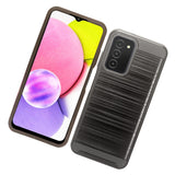 For Samsung Galaxy A03S Brushed Texture Slim Hybrid Shockproof Dual Layer Hard PC TPU Silicone Armor Rugged Protective  Phone Case Cover
