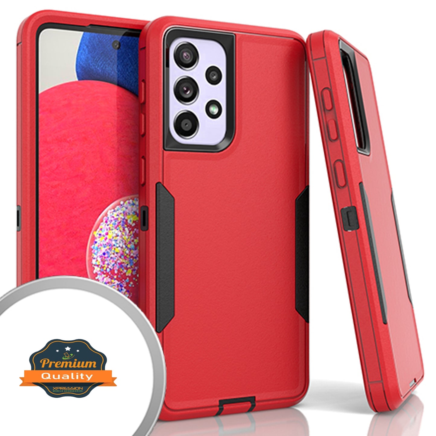For Samsung Galaxy A23 5G Tough Hybrid Shockproof Silicone Rubber TPU + Hard PC Heavy Duty Three Layer Protection  Phone Case Cover