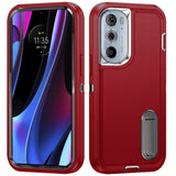 For Motorola Edge+ 2022 /Edge Plus Hybrid 3 Layers 3in1 Hard PC Shockproof with Kickstand Heavy Duty Rubber Anti-Drop  Phone Case Cover