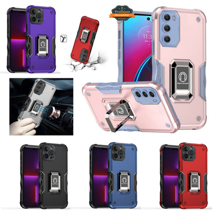 For Apple iPhone 13 Pro Max Hybrid Cases with Magnetic Ring Holder Stand Kickstand Heavy Duty Rugged Silicone Shockproof  Phone Case Cover