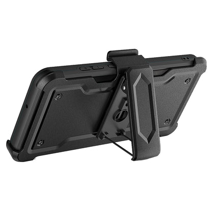 For Apple iPhone 14 Pro Max (6.7") Armor Belt Clip with Credit Card Holder ID Slot, Holster, Kickstand Heavy Duty Hybrid  Phone Case Cover
