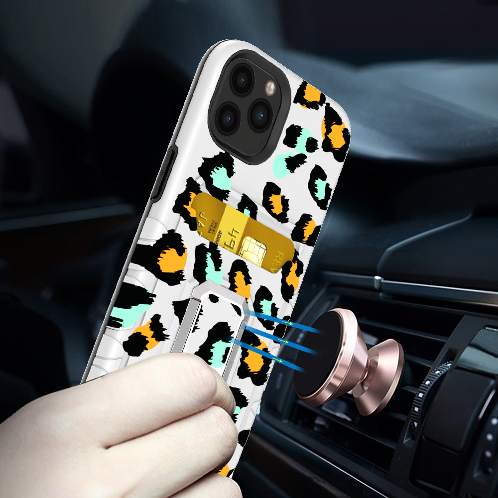 For Apple iPhone 14 Pro Max (6.7") Wallet Designed with Credit Card Holder & Magnetic Ring Stand Kickstand Hybrid Hard  Phone Case Cover