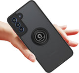 For T-Mobile Revvl 6 Pro 5G /Revvl 6 5G Matte Clear Hybrid Cases with Magnetic Stand [Rotate Ring Holder] Hard Shockproof  Phone Case Cover