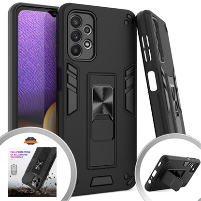 For Apple iPhone 14 (6.1") Built-in Slide Kickstand Shockproof Armor Heavy Duty Dual Layer [Military Grade] Rugged Bumper  Phone Case Cover