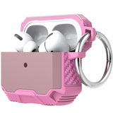 For Apple AirPods 2 & 1 Heavy Duty Tuff Hybrid 2 in 1 Shockproof Full Protective Case Hard PC Rubber TPU Cover with Carabiner  Phone Case Cover