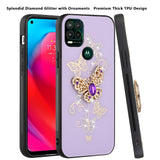 For Motorola Moto G Pure 3D Diamond Bling Sparkly Glitter Ornaments Engraving Hybrid Armor Rugged Metal Fashion  Phone Case Cover