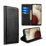 For Samsung Galaxy A22 5G Luxury PU Leather Wallet Pouch Magnetic Detachable with Credit Card Slots Removable Flip Cover Black Phone Case Cover
