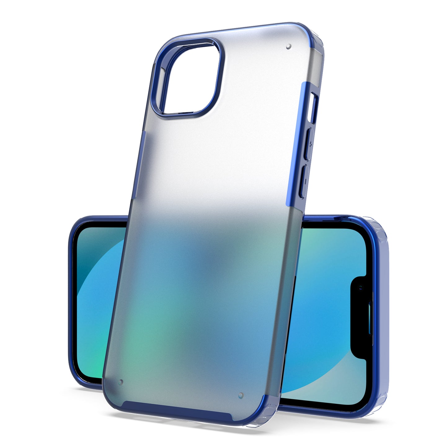 For Apple iPhone 13 Pro Max (6.7") Slim Fit Hybrid Frosted High Quality Sleek Thick Acrylic Hard Back PC TPU Frame  Phone Case Cover