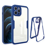 For Apple iPhone 13 Pro (6.1") Transparent Case with PET Screen Protector Slim Full Body Shockproof Hard PC & TPU Hybrid Protective  Phone Case Cover