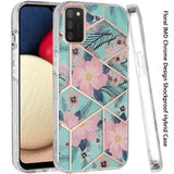 For Samsung Galaxy A02S Fashion Floral IMD Design Flower Pattern Hybrid Protective Hard PC Rubber TPU Slim Back Shockproof  Phone Case Cover
