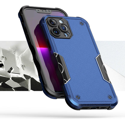 For Apple iPhone 14 Pro (6.1") Slim Tough Shockproof Hybrid Heavy Duty Dual Layer TPU Bumper Rugged Rubber Armor Blue Phone Case Cover