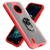 For Nokia C200 Clear Transparent Armor Rugged Defender Shockproof Hybrid with Ring Holder Kickstand  Phone Case Cover