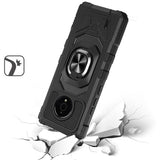 For Nokia C100 Hybrid 2in1 Dual Layer with Rotate Magnetic Ring Stand Holder Kickstand, Rugged Shockproof Protective  Phone Case Cover
