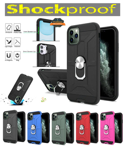 For Samsung Galaxy A03S Cases with Stand Kickstand Ring Holder [360° Rotating] Armor Dual Layer Fit Magnetic Car Mount  Phone Case Cover