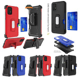 For Samsung Galaxy A33 5G Armor Belt Clip with Credit Card Holder ID Slot, Holster, Kickstand Protective Full Body Heavy Duty Hybrid  Phone Case Cover
