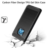 For Nokia XR20 Carbon Fiber Design Slim Fit Silicone Soft Skin Flexible Lightweight TPU Gel Rubber Absorbing Rugged Brushed Black Phone Case Cover
