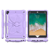 Case for Apple iPad Air 4 / iPad Air 5 / iPad Pro (11 inch) Butterfly Wings Kickstand 3in1 Tough Hybrid with Pencil Holder Heavy Duty Rugged Shockproof Full Protective Purple Tablet Cover
