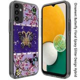For Samsung Galaxy A13 5G Glitter Sparkle Colorful Bling Flake 3D Ornament Butterfly Floral Epoxy Hybrid Shockproof TPU Hard PC  Phone Case Cover