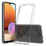 For Samsung Galaxy A32 4G Hybrid Slim Crystal Clear Transparent Shock-Absorption Bumper with Soft TPU + Hard PC Back Frame Clear Phone Case Cover