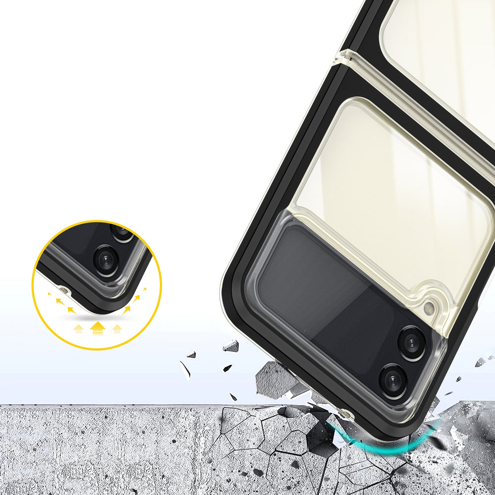 For Samsung Galaxy Z Flip 4 5G Clear Crystal Transparent Shock Absorption Hybrid Slim Hard PC Anti-Scratch Shell Protective  Phone Case Cover