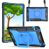 Case for Apple iPad Air 4 / iPad Air 5 / iPad Pro (11 inch) Tough Hybrid Armor 3in1 with 360 Degree Rotating Kickstand & Shoulder Strap Shockproof Black / Blue Tablet Cover