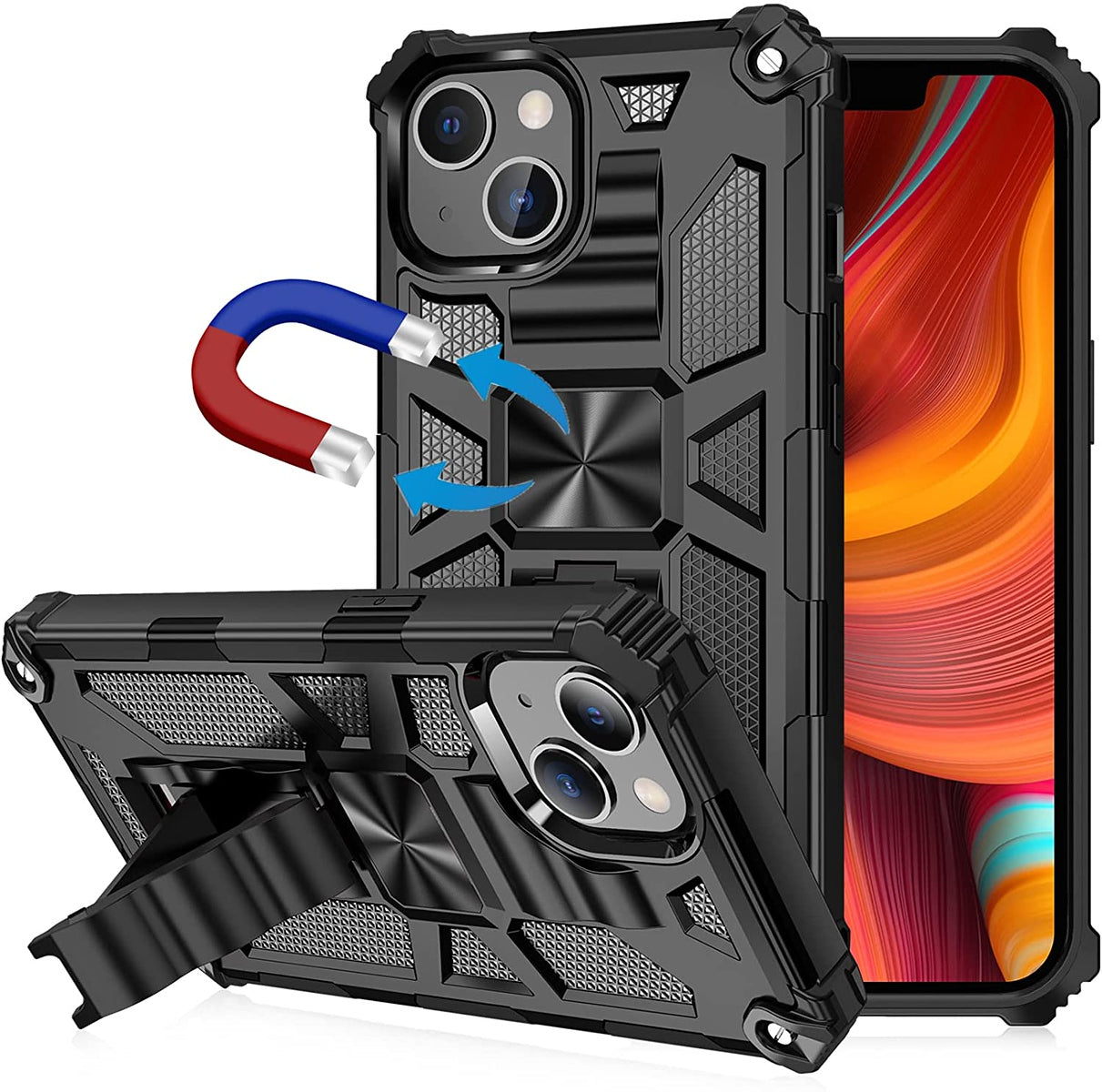 For Motorola Moto G Stylus 5G 2021 Built in Magnetic Kickstand, Military Hybrid Bumper Heavy Duty Dual Layers Rugged  Phone Case Cover