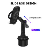 Universal Secure Cup Holder Car Mount with Adjustable Arm, Rotatable Cradle & Quick Release Fits Vehicle, Boats, Car, SUV,Truck Universal Stand [Black]