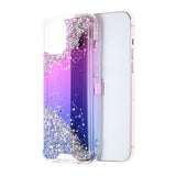 For Apple iPhone 13 Pro Max (6.7") Pattern Clear Design Transparent Glitter Bling Hybrid Plastic Hard Back Case with TPU Bumper Rubber Armor  Phone Case Cover