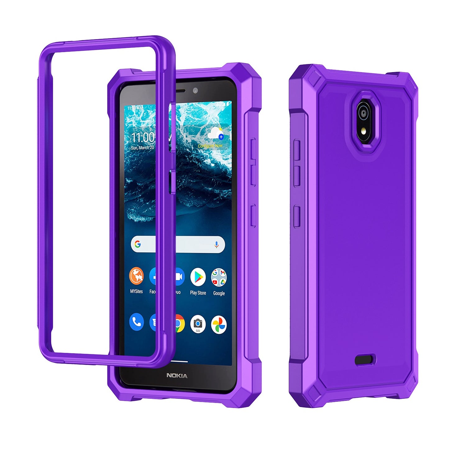 For Nokia C200 Matte Finish Hybrid Thick Shell Guard Shockproof Dual Layer Hard PC + TPU Bumper Frame Armor  Phone Case Cover
