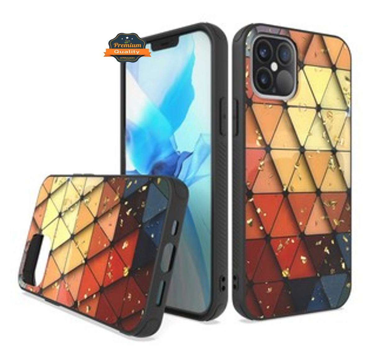 For Apple iPhone 13 Pro Max (6.7") Stylish Designed Glitter Bling Hybrid Slim PC TPU Rubber Silicone Shock-Absorption Hard  Phone Case Cover