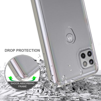 For Apple iPhone 14 (6.1") Hybrid Slim Crystal Clear Transparent Shock-Absorption Bumper with TPU + Hard PC Back Frame Clear Phone Case Cover