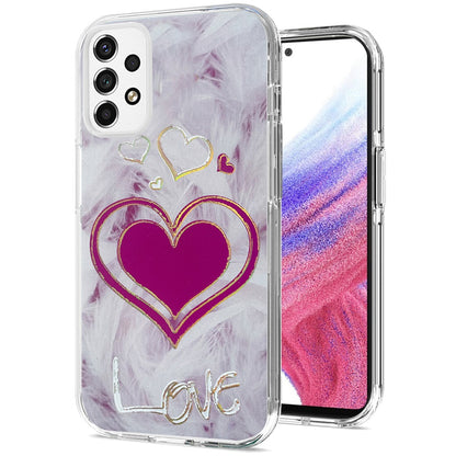 For Apple iPhone 13 Pro Max 6.7" Stylish Gold Layer Printing Design Hybrid Rubber TPU Hard PC Shockproof Armor Rugged Love Phone Case Cover