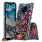 For Nokia X100 Floral Patterns Design Transparent Soft TPU Silicone Shock Absorption Bumper Slim Hard PC Back  Phone Case Cover