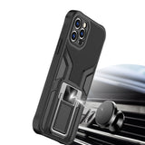 For Samsung Galaxy S21 Ultra Shockproof [Military-Grade] with Metal Magnetic Kickstand, Hybrid Rugged TPU Heavy Duty Black Phone Case Cover