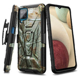 For T-Mobile Revvl 6 5G Swivel Belt Clip Holster with Built-in Kickstand, Heavy Duty Hybrid 3in1 Shockproof Defender Camo Camouflage Phone Case Cover