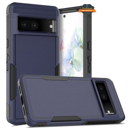For Google Pixel 7 Pro Hybrid Bumper Rugged Dual Layer Heavy-Duty Military-Grade 2in1 Rubber Defender Protective  Phone Case Cover