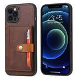 For Apple iPhone 13 /Pro Max Mini Leather Wallet Case Multi card Slim Hard Hybrid Pouch with 5 Credit Card & ID Slots Stand Flip Protective  Phone Case Cover