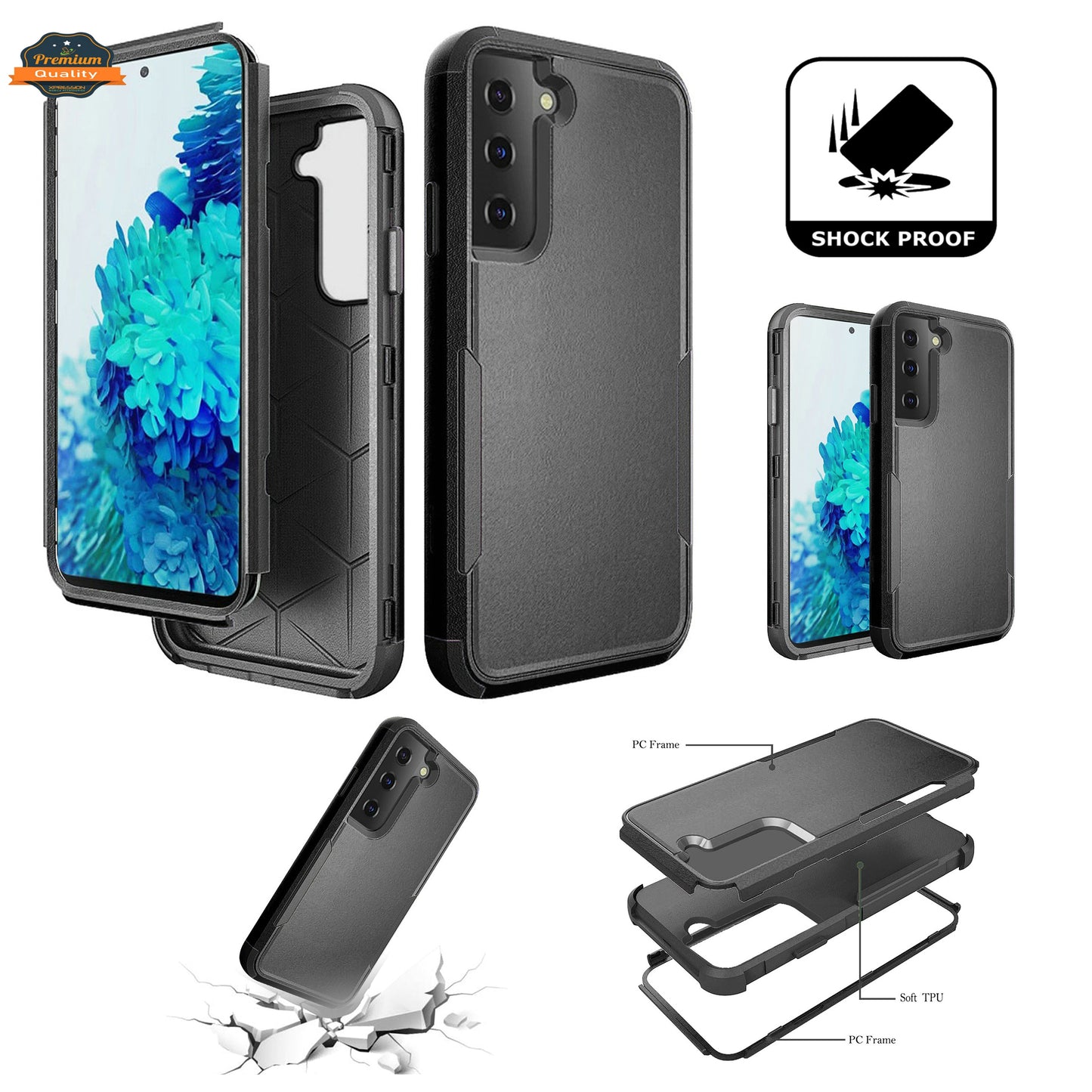 For Motorola Moto G Pure Hybrid Rugged Hard Shockproof Drop-Proof with 3 Layer Protection, Military Grade Heavy-Duty  Phone Case Cover