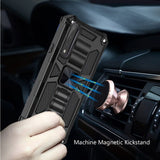 For Apple iPhone 12 Pro Max (6.7") Heavy Duty Stand Hybrid [Military Grade] Rugged with Built-in Kickstand Fit Magnetic Car Mount  Phone Case Cover