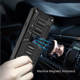 For Apple iPhone 12 Mini (5.4") Heavy Duty Stand Hybrid [Military Grade] Rugged with Built-in Kickstand Fit Magnetic Car Mount  Phone Case Cover