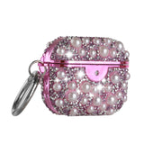 For Apple AirPods 2 & 1 Pearl Diamond Glitter Hybrid Bling Crystal Rhinestone Protective Accessories with Keychain  Phone Case Cover