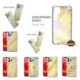 For Apple iPhone 11 (6.1") Golden Electroplated Hard Back Clear Transparent Pattern Design Shockproof TPU Hybrid Slim TPU  Phone Case Cover
