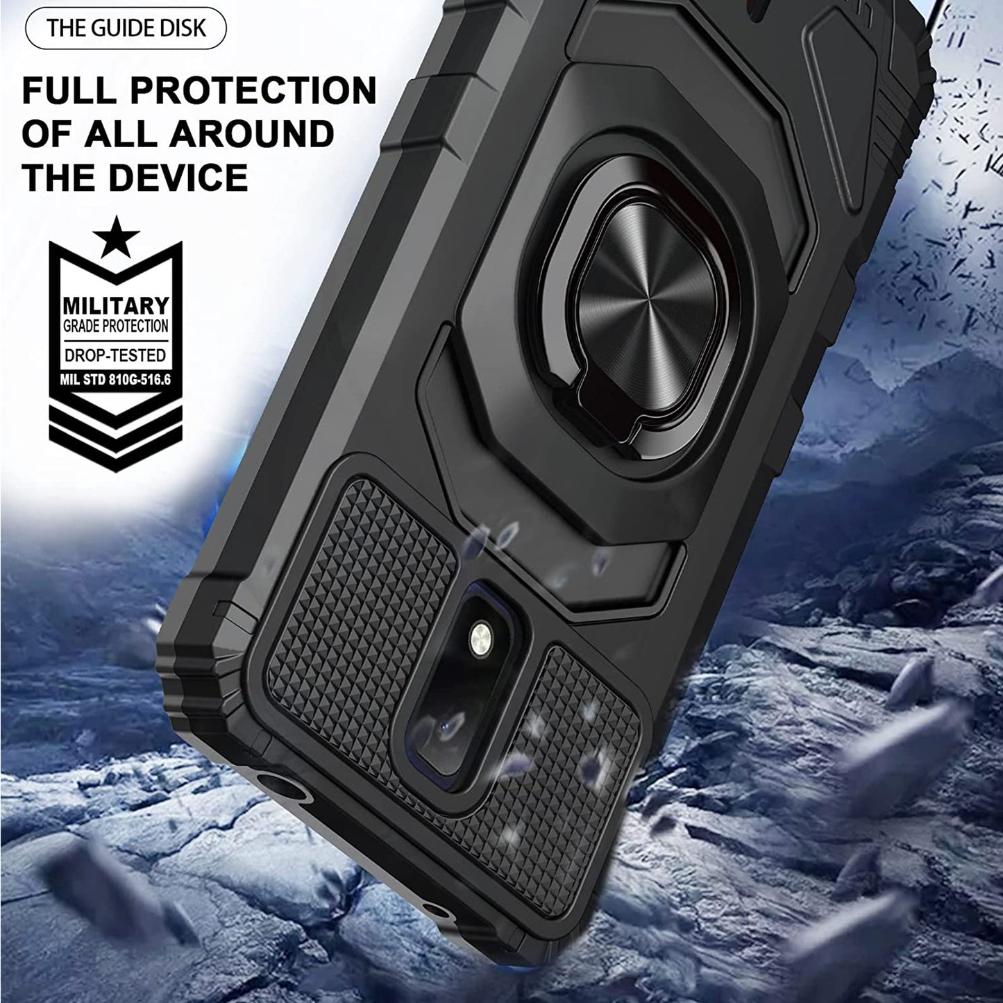 For Samsung Galaxy A13 5G Full-Body 2in1 Magnetic Car Mount Metal Ring Holder Kickstand Heavy Duty Hybrid Armor  Phone Case Cover