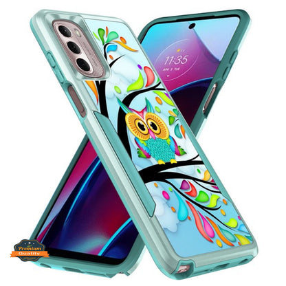 For Motorola Moto G Stylus 2022 4G Pattern Design Hybrid Bumper Rugged Dual Layer Heavy-Duty Military-Grade Hard  Phone Case Cover