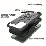 For Apple iPhone 14 /Pro Max Hybrid Ring Stand [360° Rotatable Ring Holder Magnetic Kickstand] Rubber Shockproof  Phone Case Cover