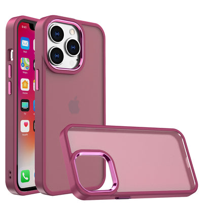 For Apple iPhone 14 Plus (6.7") Slim Fit Hybrid Frosted Matte Polished Oil Thick Acrylic Hard PC TPU Frame  Phone Case Cover